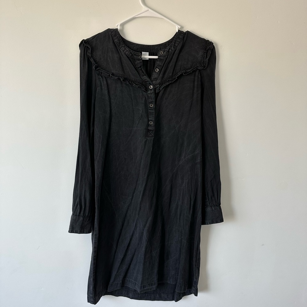 Old Navy Black/Grey Acid Wash Mini Dress